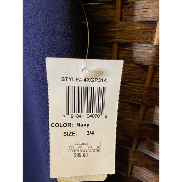 Navy Formal Dress in a 3/4 from Dillards - Picture 2 of 6